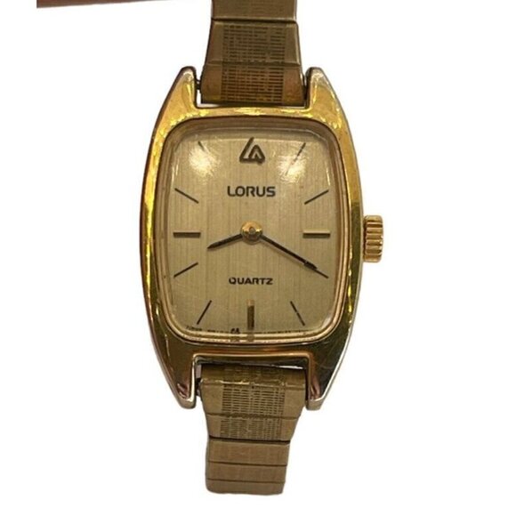 Vintage Lorus Quartz Women\'s Watch V235-5060 RO Gold Tone Stretch Band USA Made main image 7